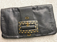 Genuine Black Leather Clutch