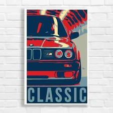 BMW M Classic Sports Car Canvas Print Large Picture Wall Art