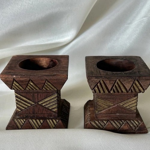 Vintage boho wooden candle - vintage,