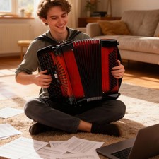 Accordion Instrument 69 Keys 96 Bass Buttons Chromatic Scale F B E Tuning For