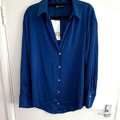 Zara women blue satin - blue,