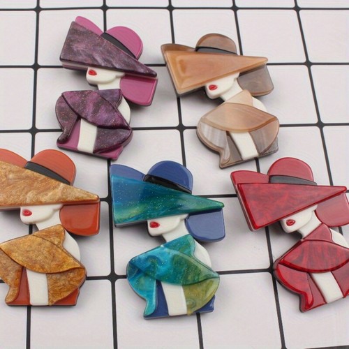 Elegant acrylic brooch - acrylic,