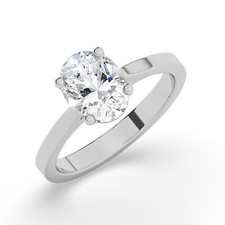 1.10 Ct Lab Grown CVD Diamond Solitaire Ring 14K Solid White Gold