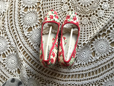 New Look Vintage Floral Shoes Cream/Pink Size 6 (39) Brand New