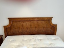 Bedroom Suite - Yew Veneer Headboard Chest of Drawers and Two Bedside Tables