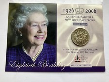 2006 TDC QUEEN ELIZABETH II 80TH BIRTHDAY BU FIVE 5 POUND COIN