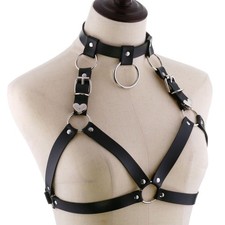 Pu Leather Halterneck Hollow