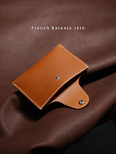 Barenia Leather Card Holder French Saddle-Stitched with Waxed Thread Unisex