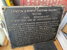 Railwayana Cast Iron notice