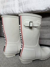 White hunter Wellington Boots UK Size 7 Worn Once At Wedding
