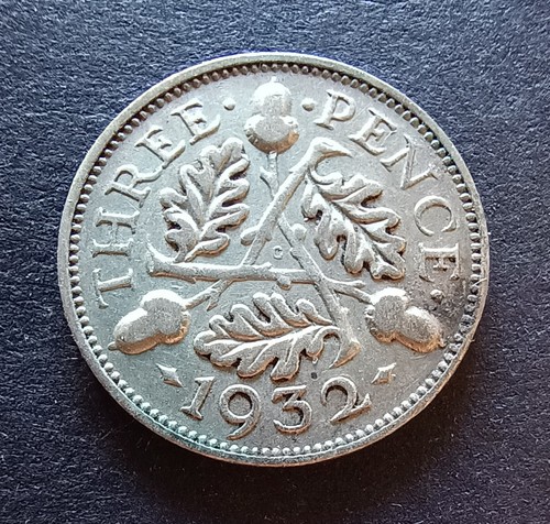 1932 threepence silver - threepence,