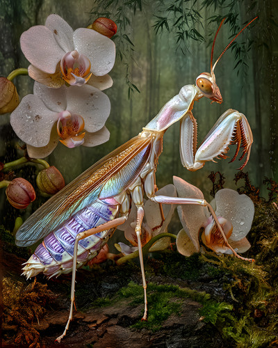 Orchid mantis standing a - orchid,