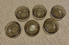 6 x Arcoroc Smoked Tempered Glass Dessert Fruit Bowls Dishes 1970s Vintage