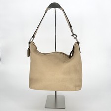 Coach Beige Pebbled Leather