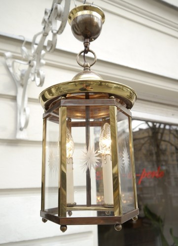 French brass lantern ceiling - brass,