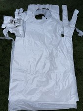 White disposable plastic aprons 