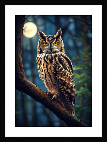 Intimate owl framed - framed, art