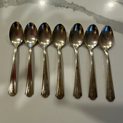 7pc silver plated - silver, spoon
