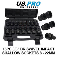 US PRO 15pc 3/8” dr 6pt