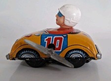 Vintage Tin Plate Wind Up STP Racing Car by Yone.