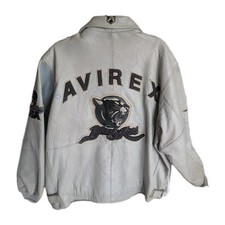  AVIREX BLACK ACES  leather jacket, Grey, Size XXL, Going Cheap, Needs Repaint
