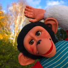 Vintage Chad Valley - Jacko Monkey - Stuffed Plush Soft Toy 24" 1960s Blinking