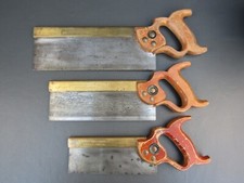 Set of 3 brass backed tenon