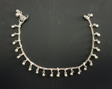 Silver coloured anklet - coloured,