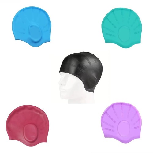 Silicone swimming cap - silicone, ear