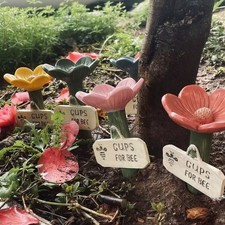 Flower-Shaped Ceramic Bee