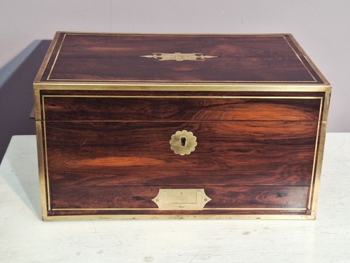 Antique rosewood brass bound - brass,