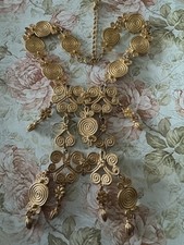 Costume Jewellery Decorative Gold Tone Statement Bib Necklace