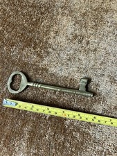 Vintage brass key bottle - brass,