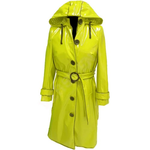 Women pvc leather trench - pvc,