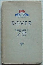 ROVER 75 Car Owners Instruction Manual Handbook Nov 1952 #TP/154/B