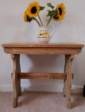  Craftsman Made Solid Oak Side Hall Table  Vintage