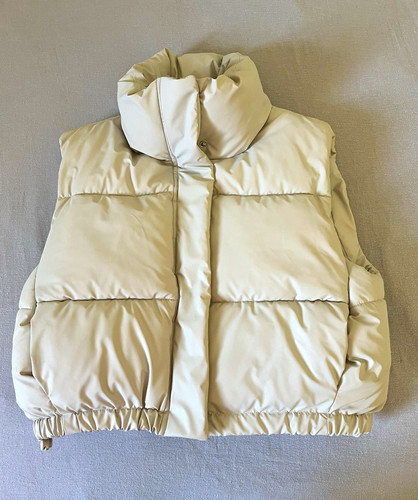 Zara cream high collar puffer - zara,