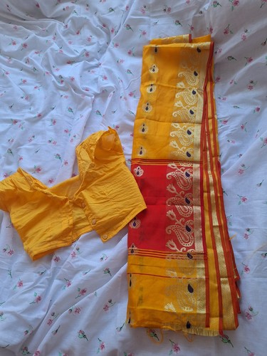 Girls mendhi saree and blouse - saree,