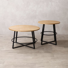 ROUND COFFEE TABLE SET OF TWO