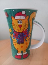 Dunoon Mug Cool Dudes Jane Brookshaw Christmas Cats Extra Large Tall Latte 500ml