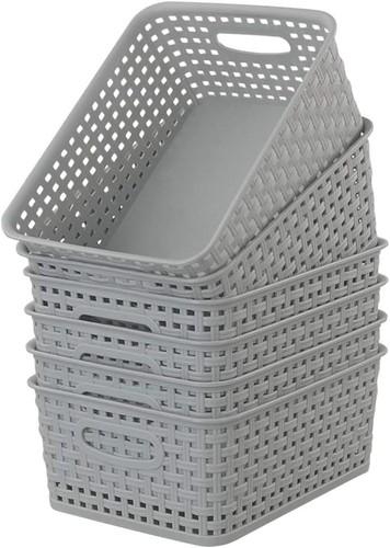 Pack plastic grey rattan - 6-pack,