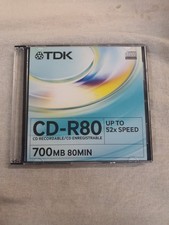 Original TDK CD-R80 Cd Recordable 700MB 80 Minutes Up To 52x Speed