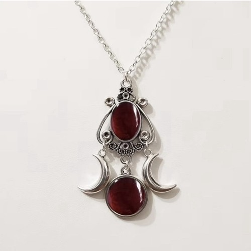 Triple moon goddess pendant - triple,