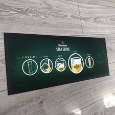 NEW HEINEKEN LAGER BREWERY RUBBER BACKED BAR TOWEL SHOT RUNNER PUB EXTRA LARGE