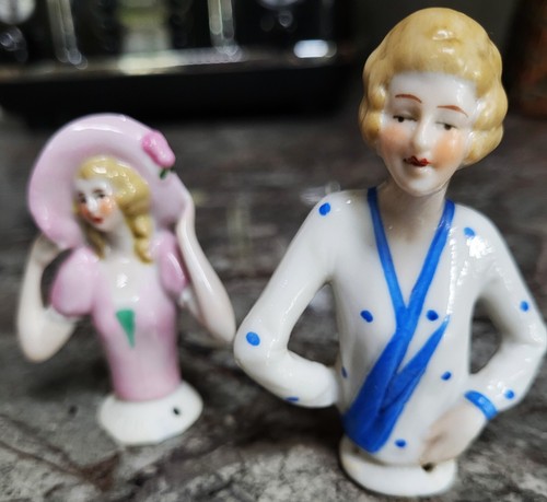 Porcelain half dolls pin - half, dolls,