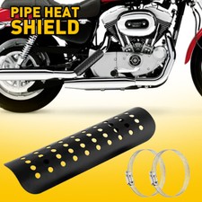 Motorcycle Exhaust Pipe Shield Heat Guard Muffler Cover Guard Heel Cover Black
