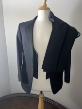 Vintage Bespoke 3 Piece Tuxedo Suit 38S Wool 