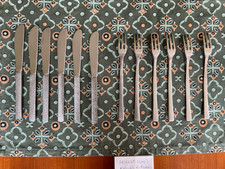 Vintage Viners Studio Bark 6 Salad Knives and 6 Forks Gerald Benney
