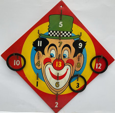 Vintage Clown Hoopla Ring Toss game. Tin Plate.Circus/Funfair/Carnival - 3 Hoops