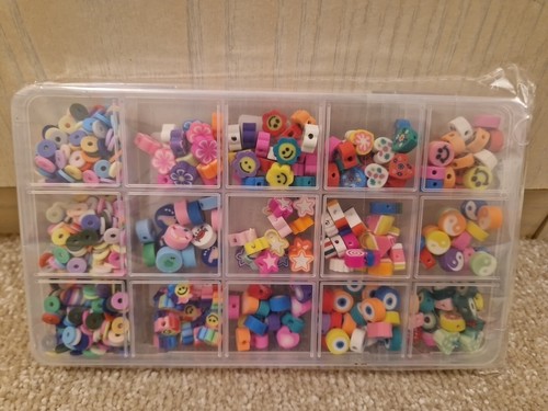 Colourful polymer clay bead - polymer,